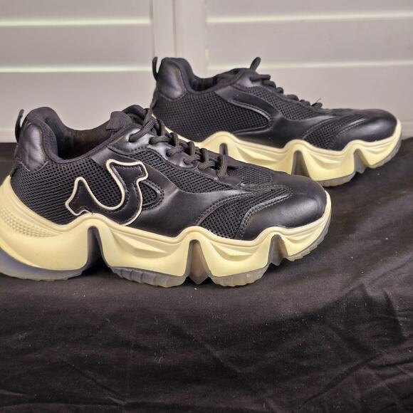 True Religion Rory Black Chunky Platform Sneakers Women's Size 7.5 - Picture 1 of 9